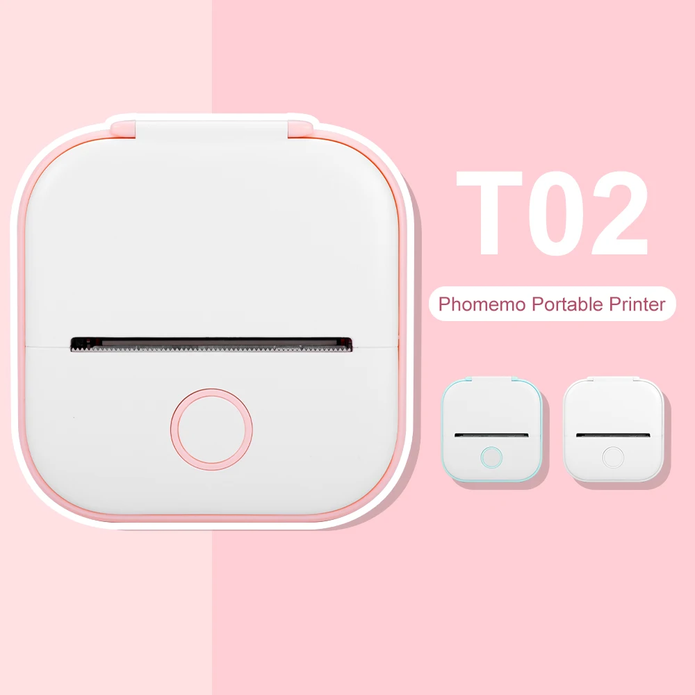 Phomemo T02 Mini Portable Thermal Printer Wireless BT Pocket Label Printer Connect 203dpi 53mm Printing