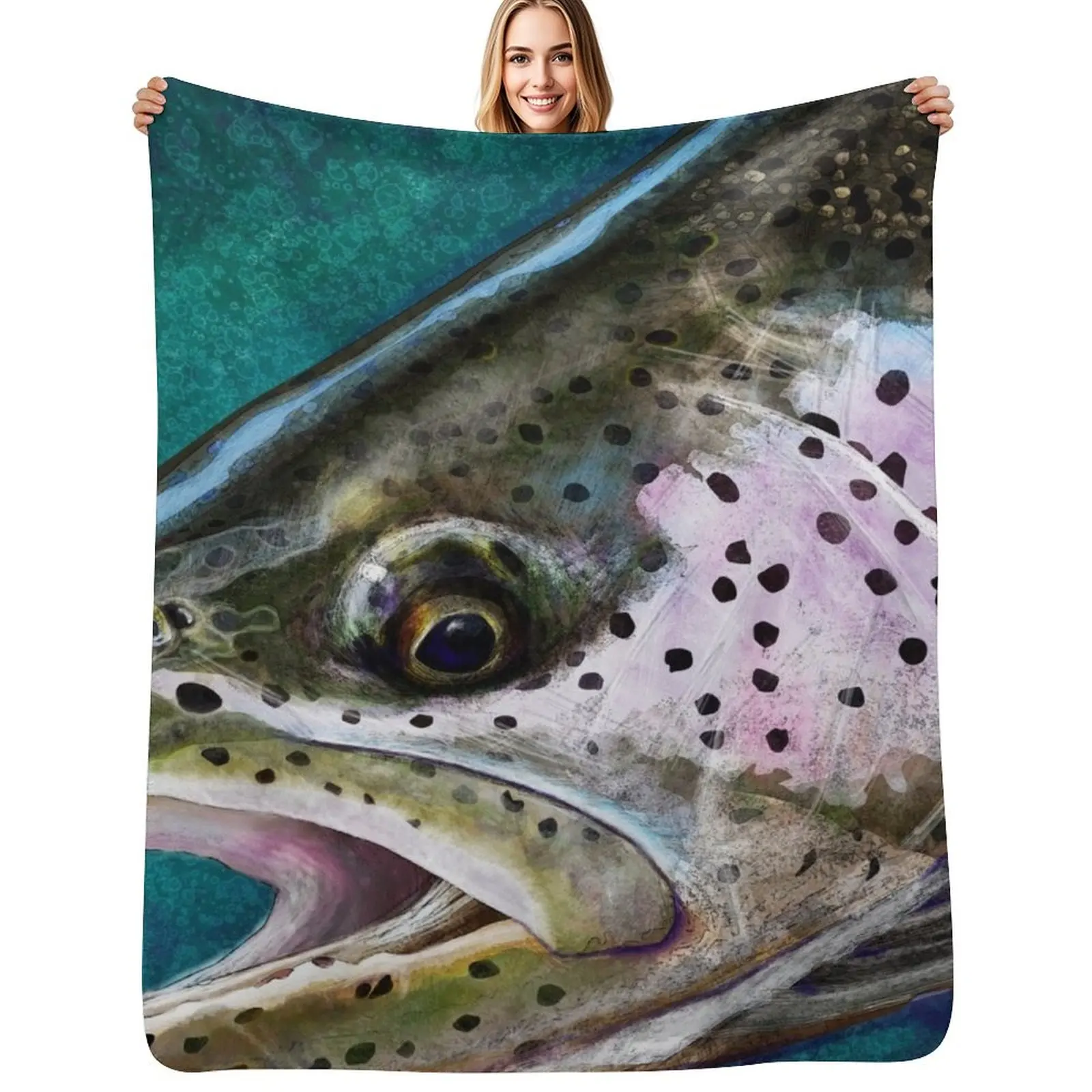 

The Steelhead Trout Throw Blanket Large Soft Plaid Soft Plush Plaid Softest Blankets