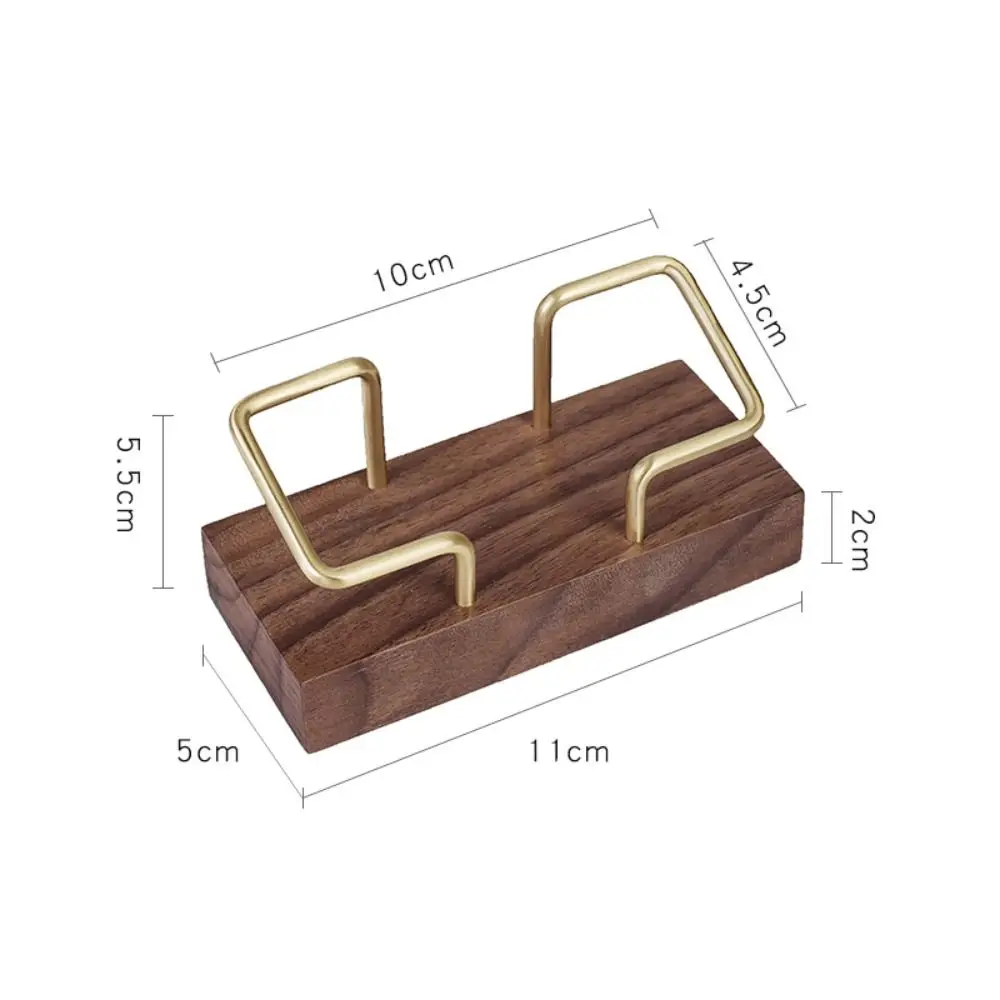 Tabletop Shelf Business Card Holder Walnut Wood Beech Wood Card Organizer Metal Card Storage Cards Display Stand