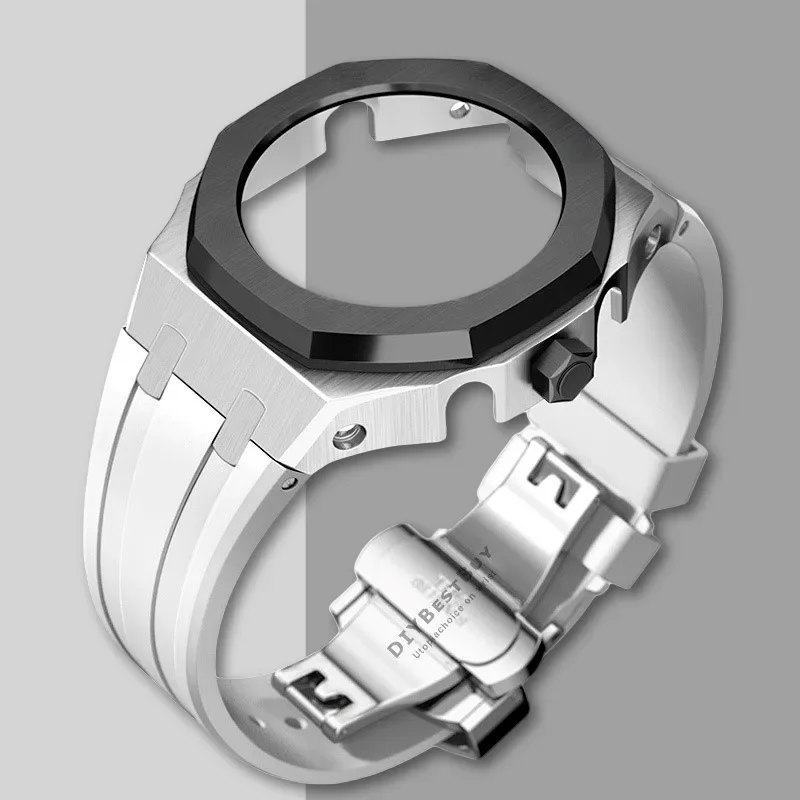 Neues Gen5 Casioak Edelstahlgehäuse für G-Shock GA2100 Mod Kits Modifikationskit Metallblende Gummiband für GA2110 GAB2100