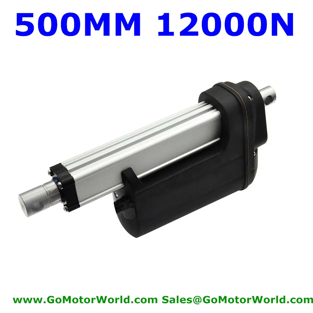 12000N 1200KG 2640LB force 12V 24V 500mm adjustable stroke heavy duty industry linear actuator free shipping