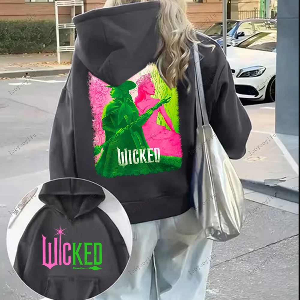2025 الشريرة للطيعة هوديس الشريرة الفيلم الموسيقي مروحة هدية عيد الحب هودي موضة النساء الرجال الجمالية بلوفر شتوي الملابس #1