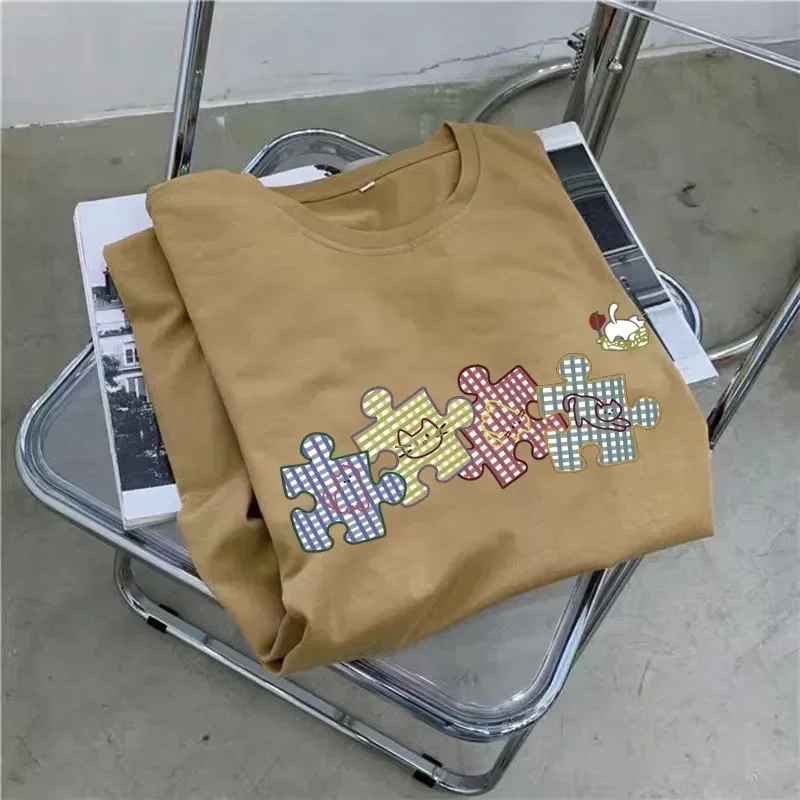 

Summer Korean Cartoon Printing New Trend Loose Short-sleeved Comfortable Women Short-sleeved Dress Large Size