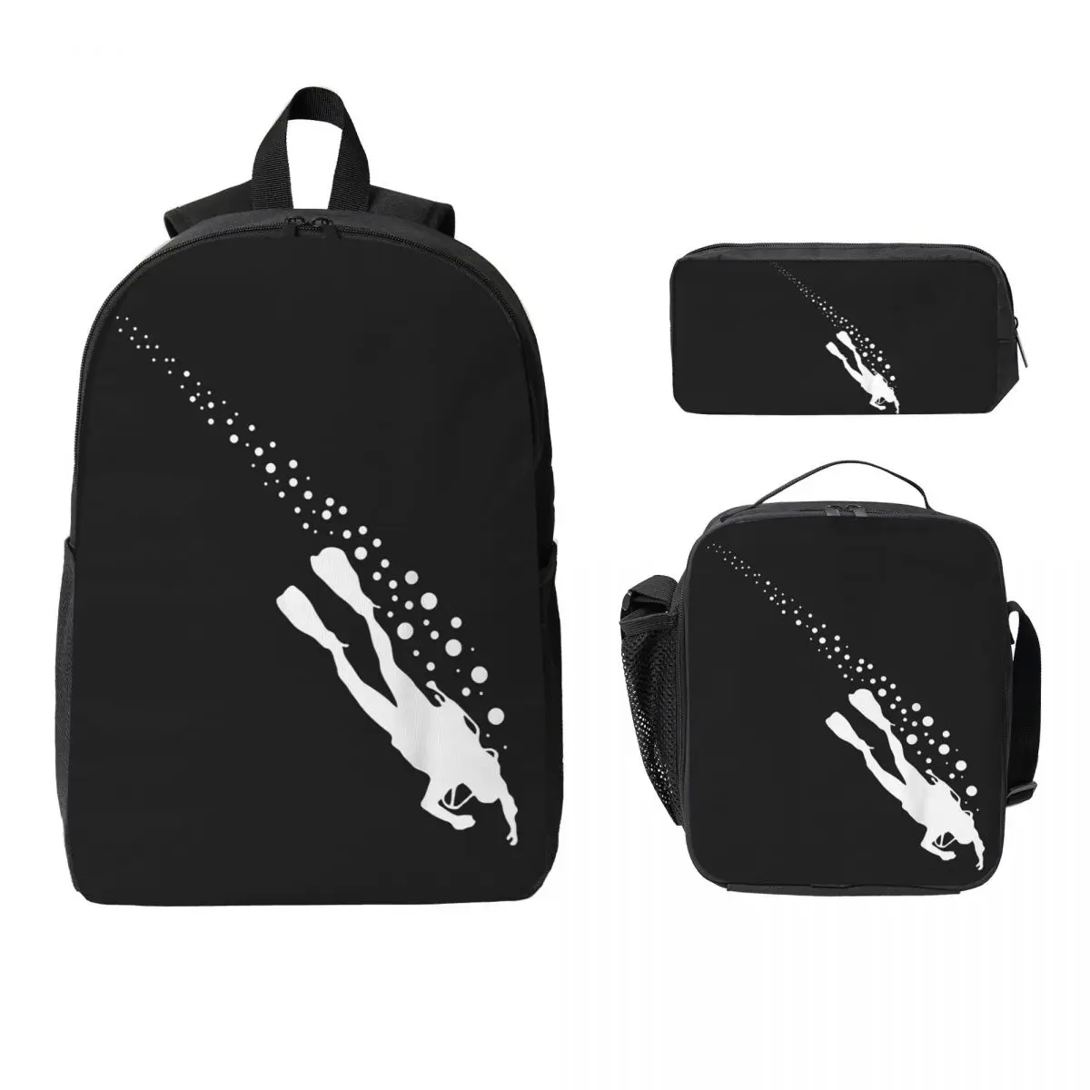 Scuba Diving Apparel Scuba Diving Backpack Student BookBag School Bag Laptop Shoulder Bags 3ps Insulated Lunch Bag Pencil Case