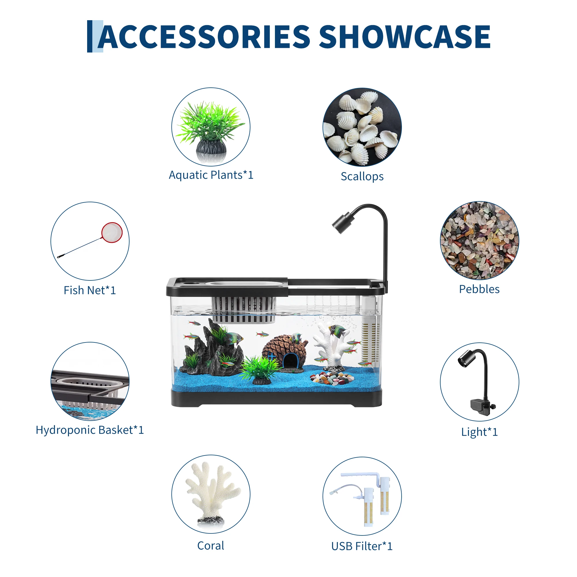 Akuarium Ikan Kecil 4,5G denga - Betta Fish Tank ulasan dan harga