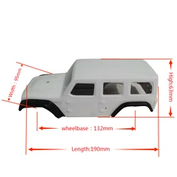 1/24 Scale JW Lexan PC White MINI Body  PC body Beige Body  for Axial SCX24 Jeep Wrangler 2019 Jeep