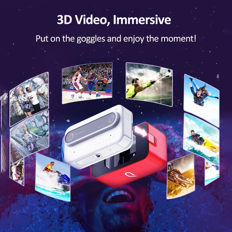 Kandao QooCam EGO 3D Stereo Camera  65'' Big Screen 4K 60FPS VR Camera Waterproof Six Axis Anti Shock Sports Digital VR Camera