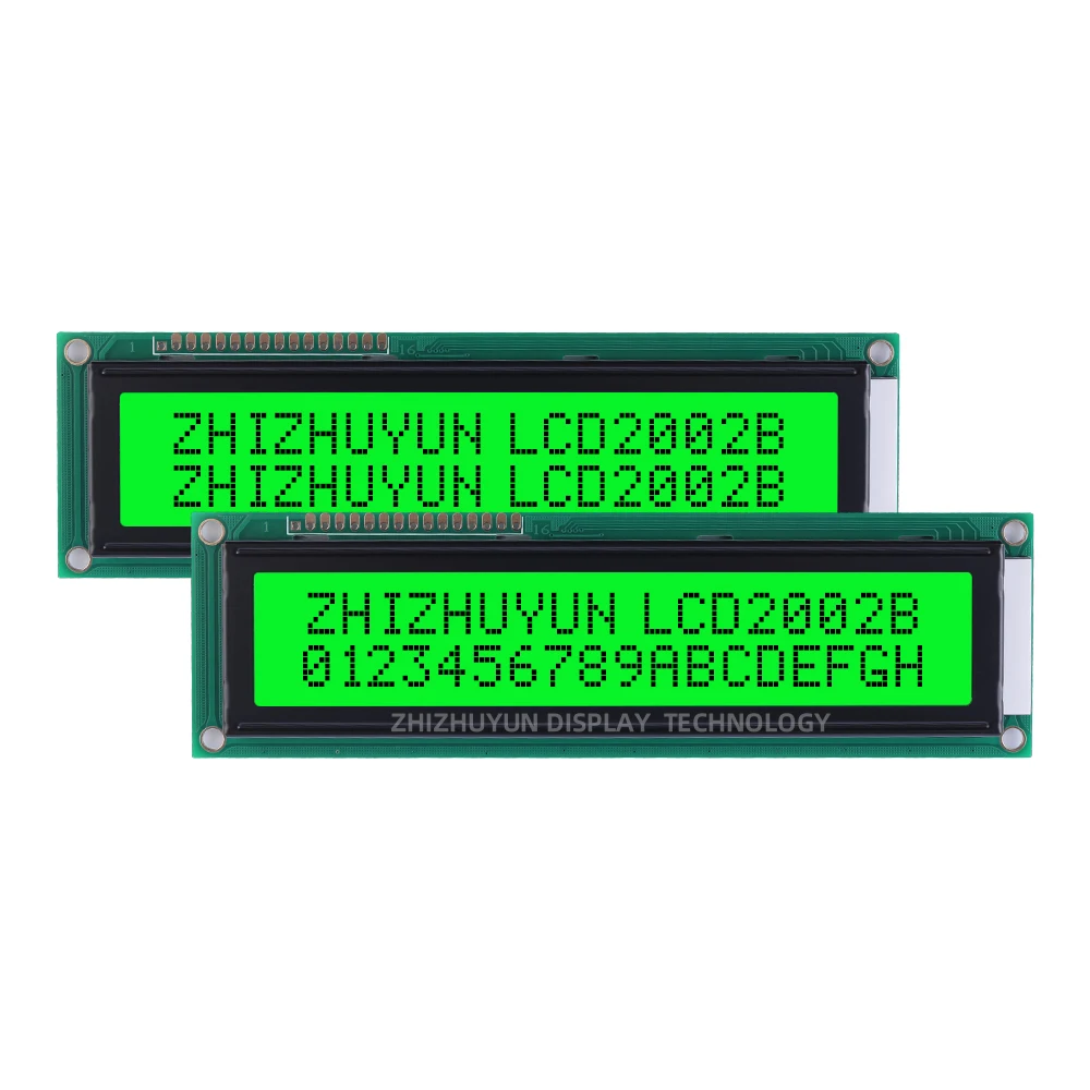 Monochromatic 2002B Large Character Screen Double Row Interface Yellow Green Module LCD Display Screen Rated Voltage 5V