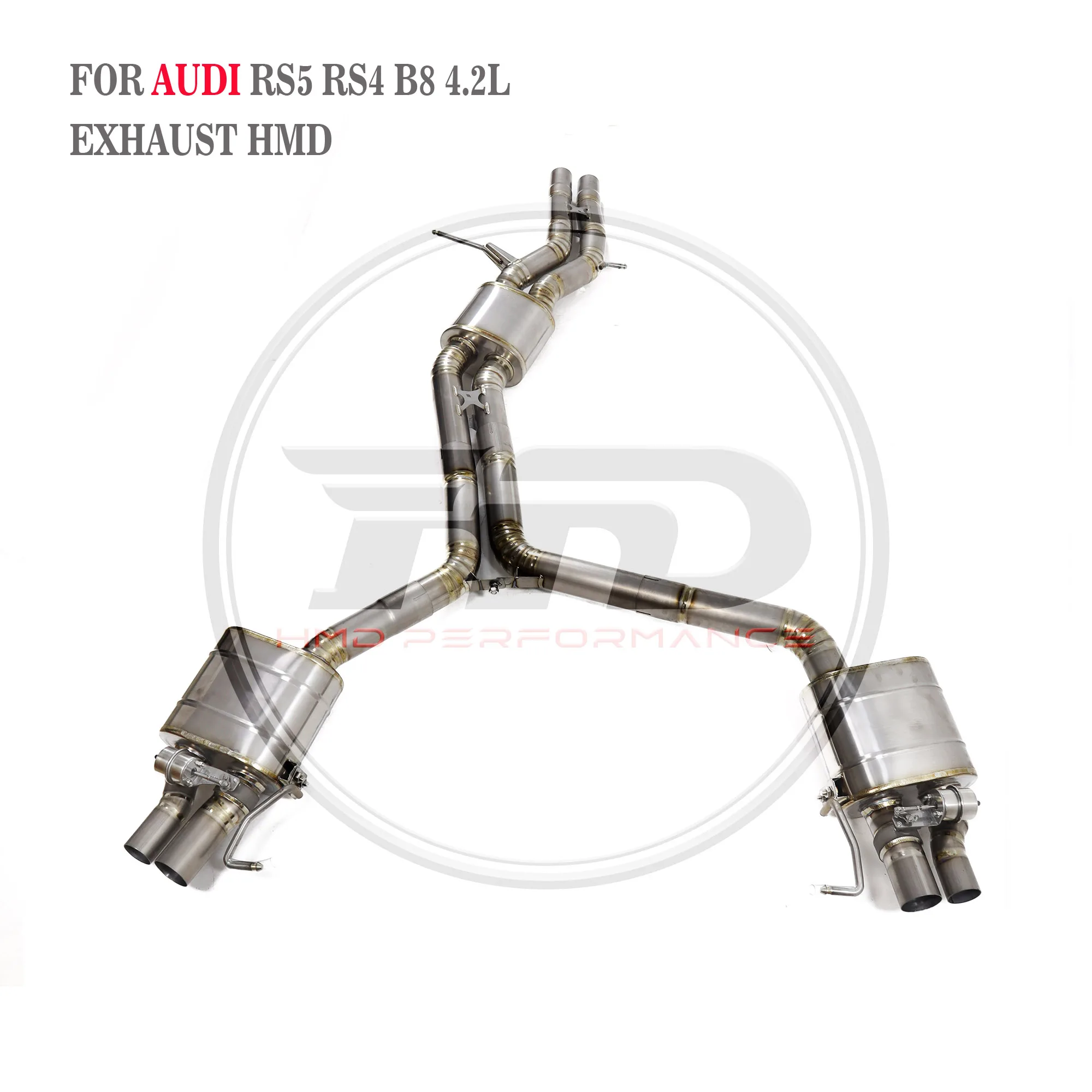 

HMD Titanium Alloy Exhaust System Performance Valve Catback For Audi RS4 RS5 B8 4.2L Car Muffler Racing Pipe