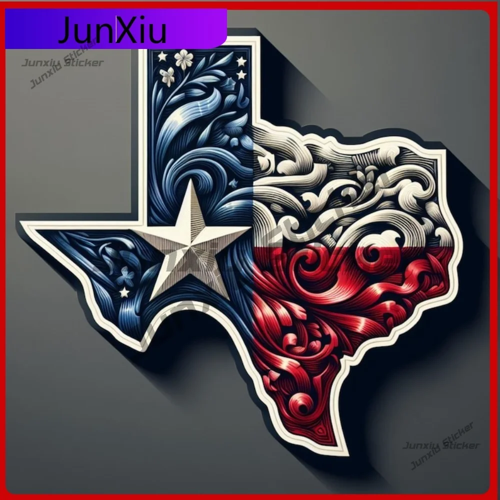 

Unique State Of Texas And Flag Waterproof UV Resistant Vinyl Sticker Decal Scratch Outdoor Vehicle Stylish Surface Durable
