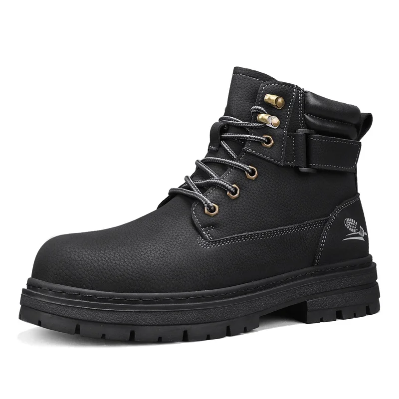 

Outdoor Mountaineering Work Boots for Men: 2025 New Big Yellow Boots, High-Top Height-Increasing British Style Durable Work Shoe