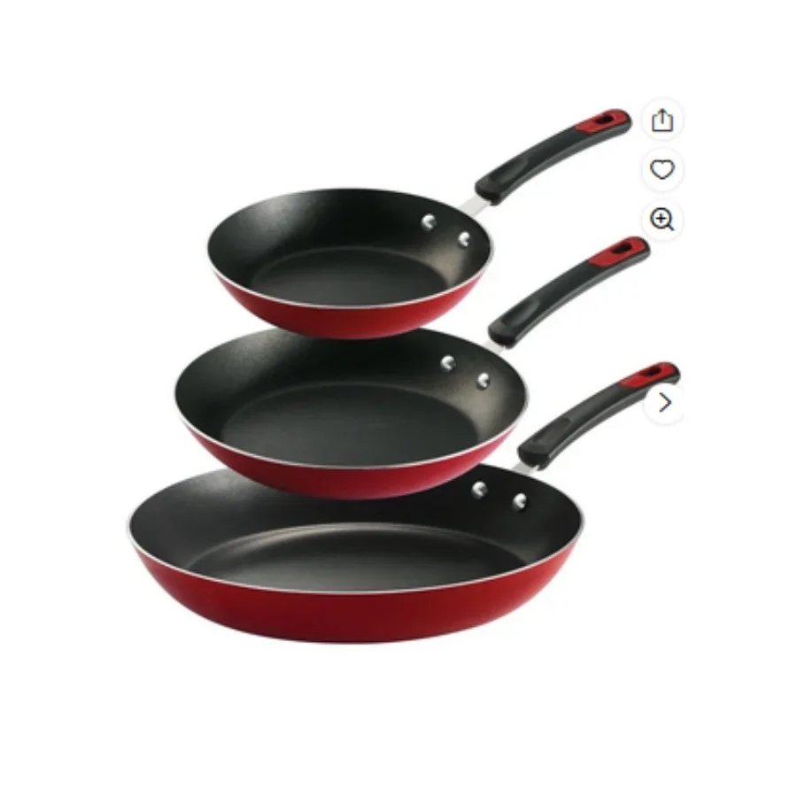 

Tramontina Everyday 3 Pk Aluminum Nonstick Fry Pans Metallic Red