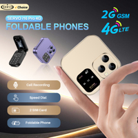 SERVO i16 Pro 2G GSM/4G LTE Network Small Flip Mobile Phone 2 SIM Standby Call Recording Speed Dial 1.77\