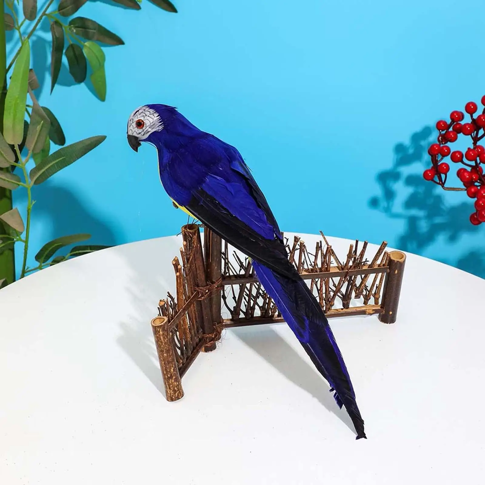 Fake Macaw Artificial Birds Foam Bird with Claw for Party Outside Ornament