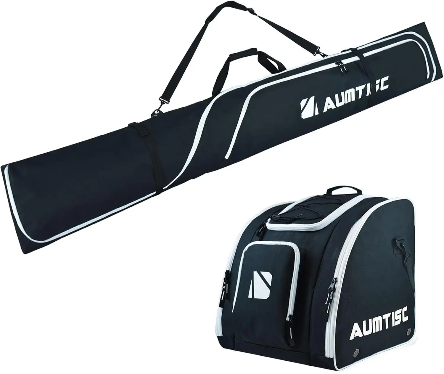 

Padded Ski & Boot Bag Combo for Air Travel, Adjustable Up to 200cm Skis, Fits Boots Size 13