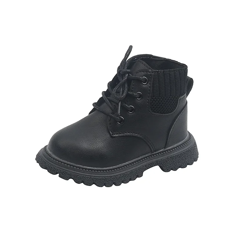 Outono inverno menino novas crianças sapatos para crianças botas meninos moda britânica botas de couro meninas botas curtas criança sapatos botas de tornozelo