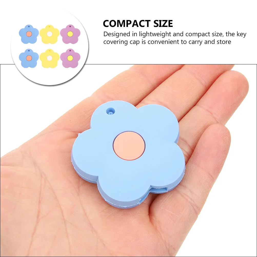 

6 Pcs Cat Claw Keychain Accessories Small Flower Cover Caps Flowers Large Protector Silicone Kawaii Covers Student