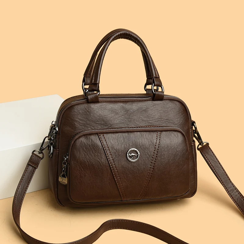

High-quality Leather Handbag Luxury Designer Shoulder Crossbody Bags for Women 2025 Large Capacity Shopper Branded Messenger Bag