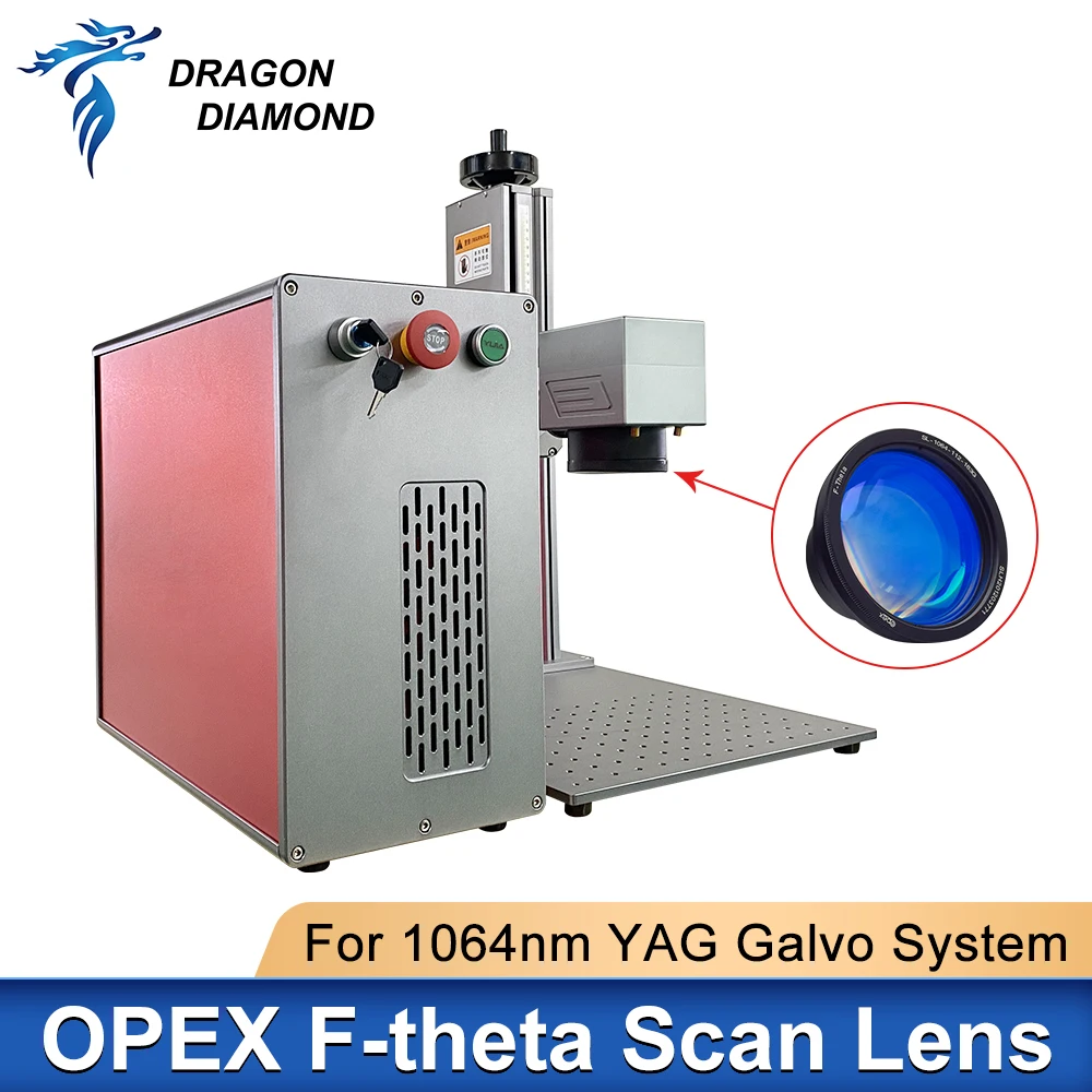 OPEX F-theta Field Scan Lens Fiber Laser Lens 70x70-300x300 F100-477mm For 1064nm YAG Optical Fiber Laser Marking Machine Parts