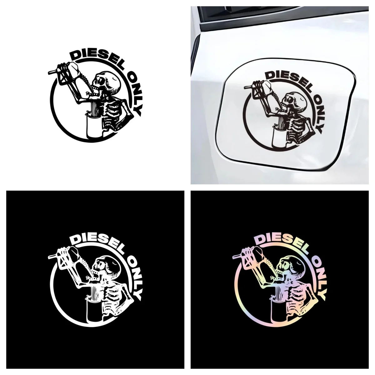 

Diesel Only Skull Car Sticker Decoration Waterproof Vinyl Decal for Fuel Tank Cap Roundness Outdoor External Accessories