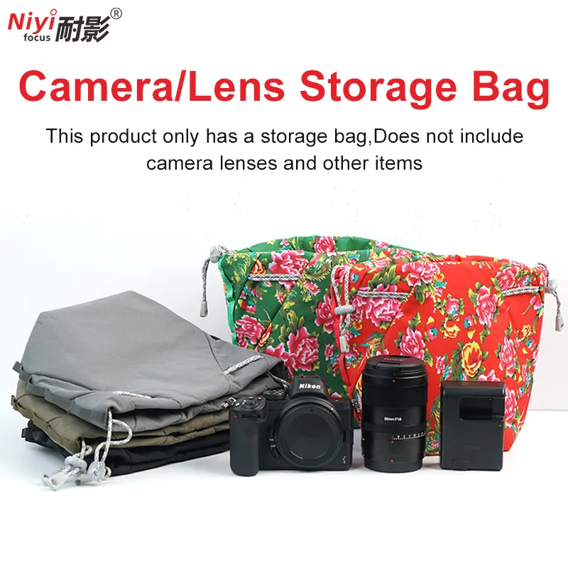 Camera Storage Bag Lens Pouch Accessory Bag Leather Durable Large Capacity Soft Well Protect Universal for Nikon Canon Sony Fuji