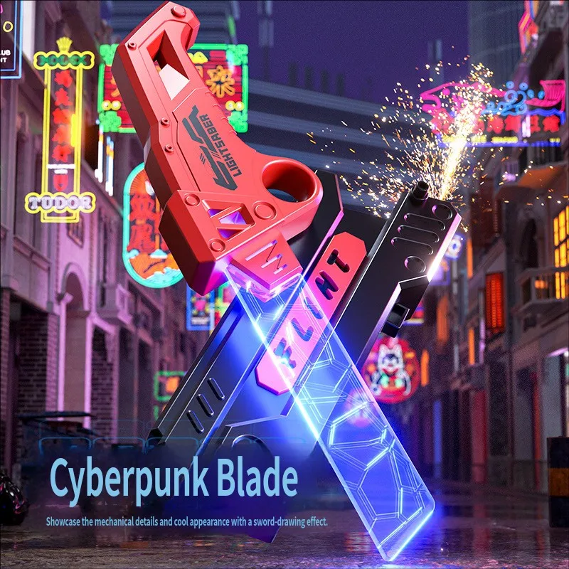 

One-click pop-up spark lightsaber toy boy heavy sense fire-breathing streamer samurai sword luminous sword boy laser sword