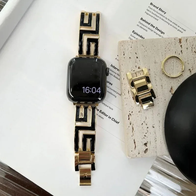 Luxuriöses Metallarmband für Apple Watch Ultra 2 S12 11 10 9 8 7 6 5 4 SE Spiralförmiges Armband für IWatch Band 42mm 46 38 40 44 41 45 49mm