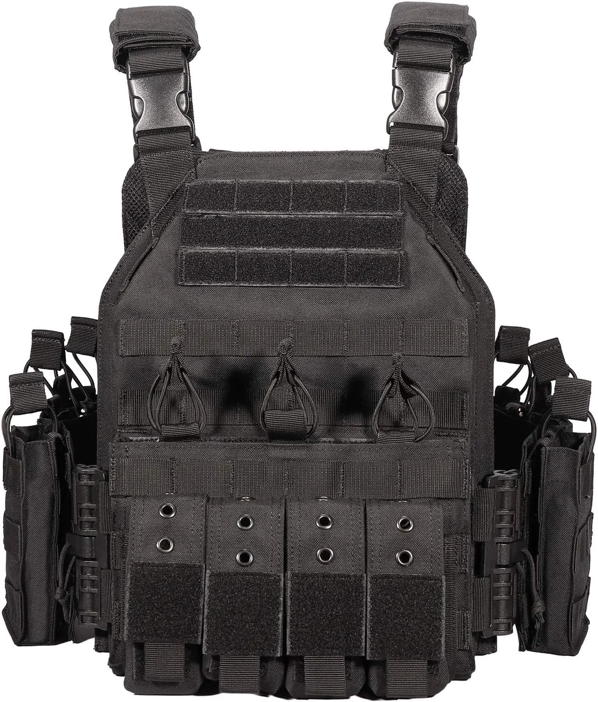 

600D Nylon Quick Release Tactical Vest with Multi-Magazine Pouches, Outdoor Hunting Airsoft Plate Carrier
