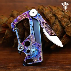 Limited Edition Hand Carving Starry Sky Titanium Alloy Multifunctional Key Chain Waist Hanging Car Keychain  Pocket Knife EDC