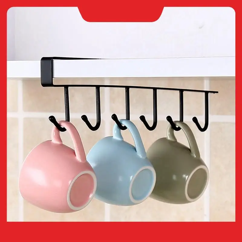 Coffee Cup Mug Holder Hooks Shelf Kitchen Cabinet Sundries Organizer Storage Hanger Multifunction 1Set A