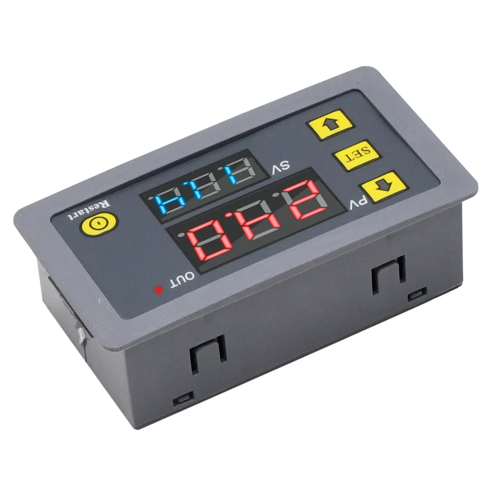 AC 110V 220V 12V Digital Time Delay Relay Dual LED Display Cycle Timer Control Switch Adjustable Timing Relay Time Delay Switch