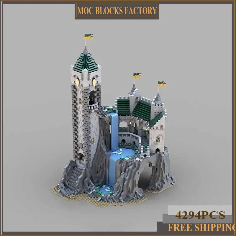 Moc Building Bricks Military Castle Model High Falls Escape Technology Modular Blocks Gifts Christmas Toys DIY Sets Assembly