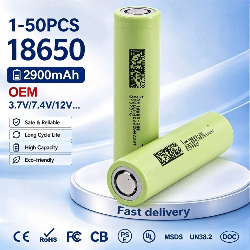 18650 3.7V 2900mAh Original A Grade Rechargeable Batteries For DIY Power Bank,Solar Light,RV Boat,Camping Lamp,Emergency Light
