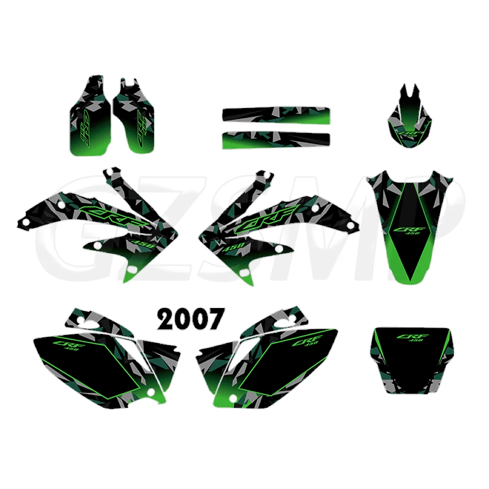 Fit for HONDA CRF450R 2005 2006 2007 2008 CRF450 R Graphics Kits Motorcycle Brackgrounds Deco Sticker Decal view 5
