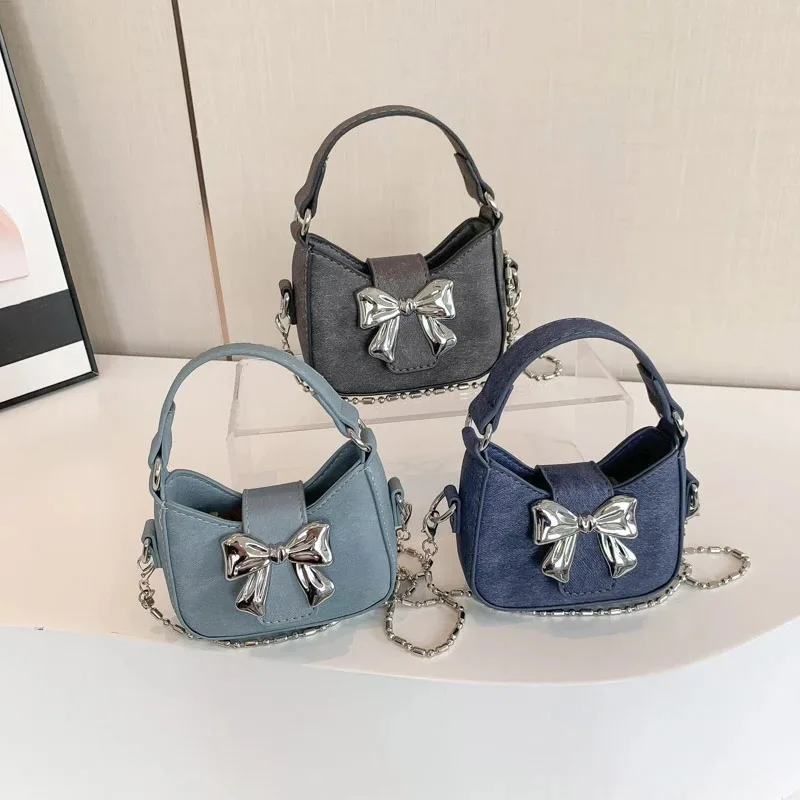 PU Bow Hasp Chains Crossbody Bag MINI 2024 Hot Sale Handbag for Women Free Shipping New High Quality Bolsas Femininas