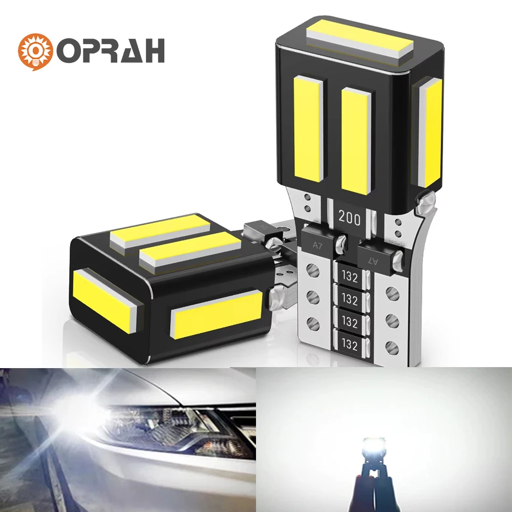 

Oprah 2x T10 LED W5W Super Bright LED Bulbs Canbus 7020 7SMD Interior Dome Reading Parking Position Clearance Lamp Licence Bulb