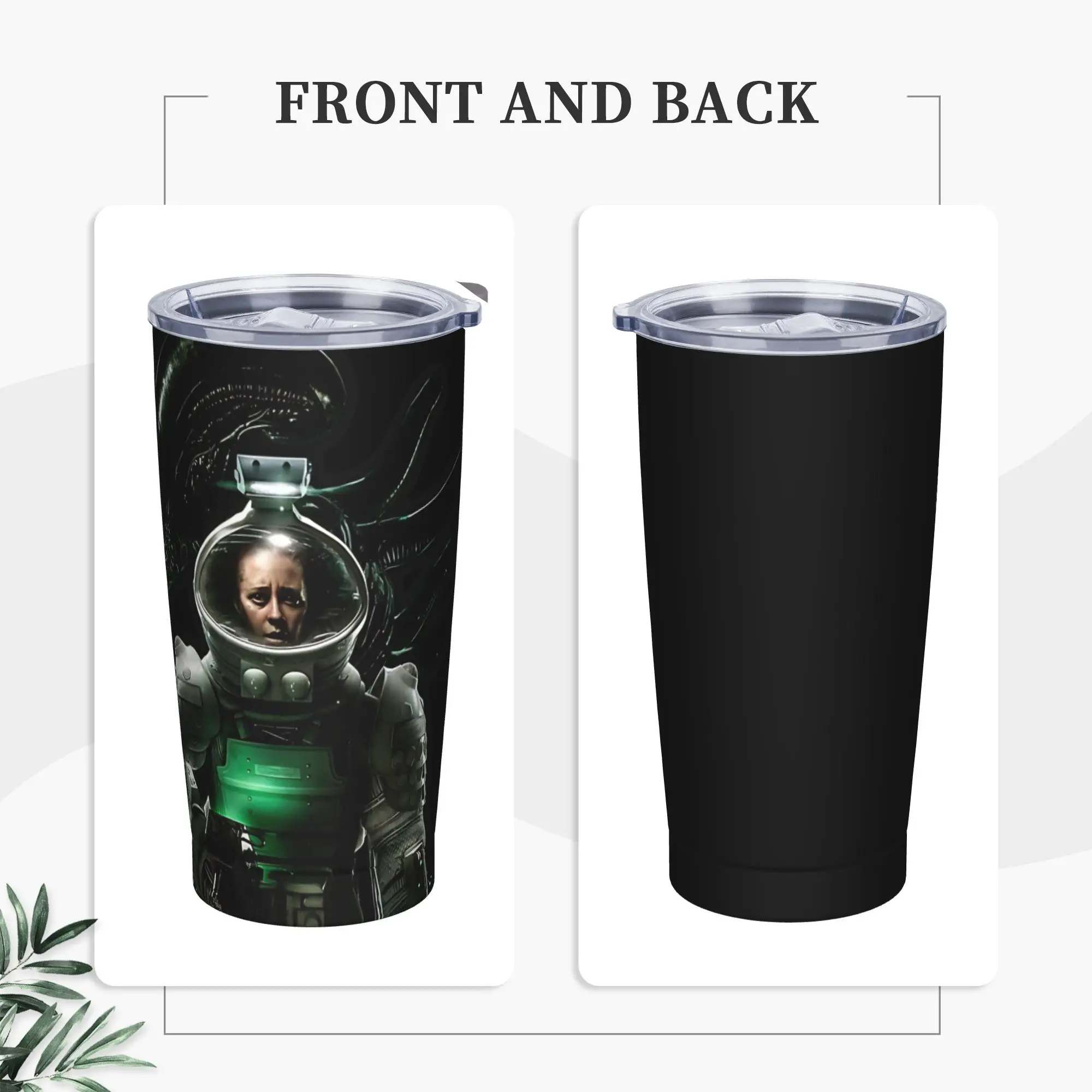 Horror Isolation Game Alien Stainless Steel Tumbler With Straws  Driving Thermal Mug Large Capacity Cold and Hot Water Bottle