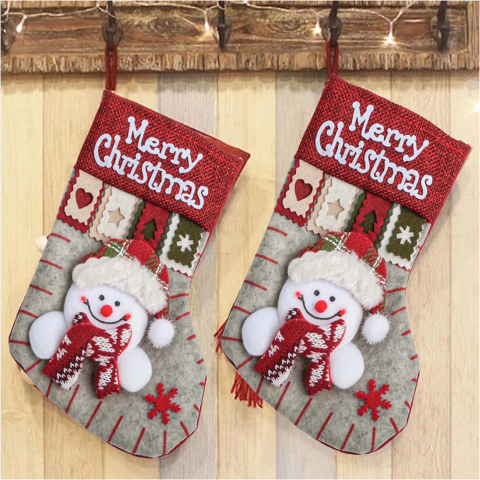 Beautiful Festive Candy Bag Holiday Candy Bag Hanging Decoration Large Opening Multiple Styles Available Polyester Material