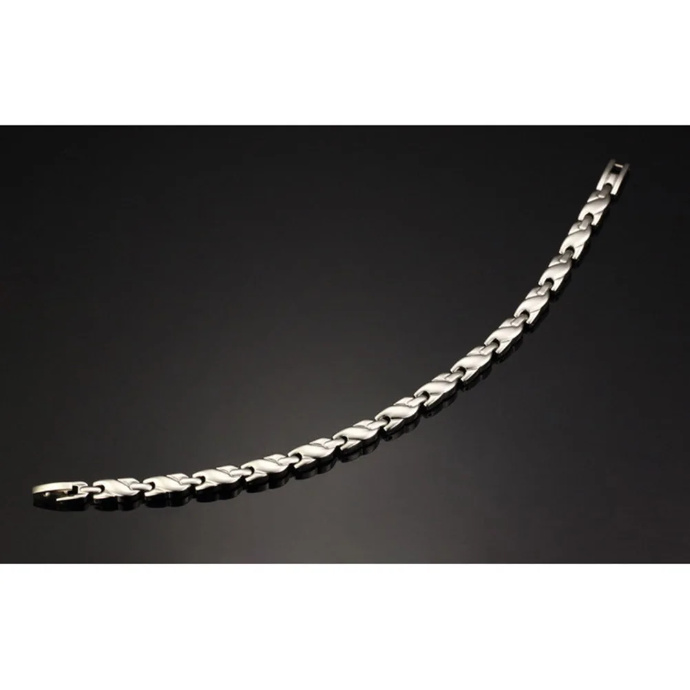 

Magnetic Health Bracelet Titanium Steel Chain Link Wristband for Women with Polished Satin Finish Great Gift