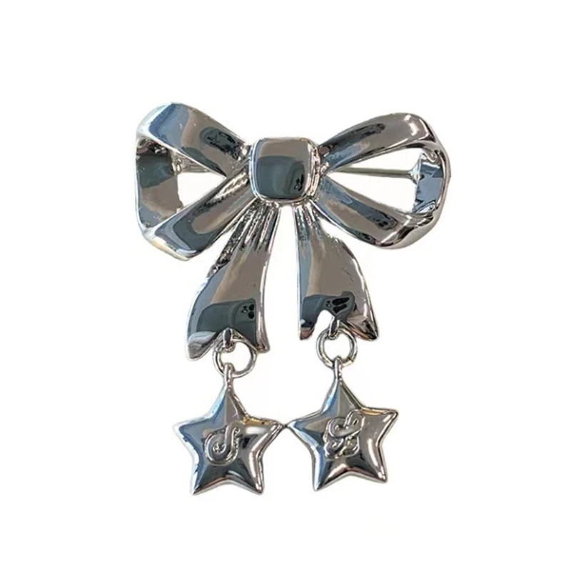 

Alloy Bowknot Star Pendant Brooch Exquisite Sweater Pin Fashion Coat Brooch Lapel Pin Brooch Clothing Pin Jewelry