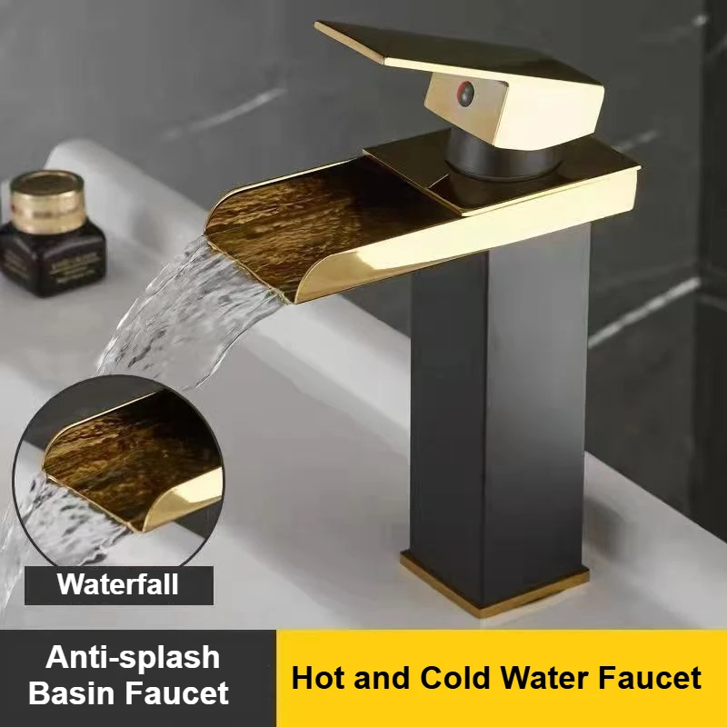 

Bathroom Basin Faucet Waterfall Bathroom Mixer Tap Stainless Steel Sink Faucet Single Handle Deck Mounted Toilet Countertop Tap