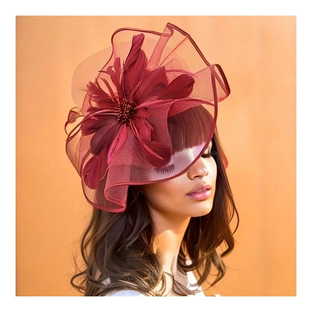 Party Dance Party Hat Hair Accessories, Hair Accessories For Women Church Hat Snowflake Glitter Headdress Simulated Feather Hai