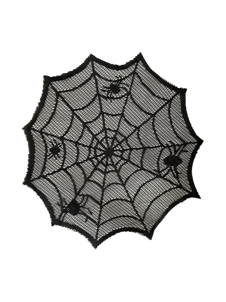 Durchmesser 30 cm, Halloween-Tischdecke, schwarzes Tischset, Einweg-Spinnen-Tischläufer, Halloween-Dekorationsset – Detail 6