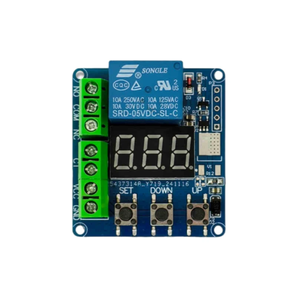 5V/12V 5A Overcurrent Protection Relay Board AC Current Measurement Detector Overload Protection Relay with Digital Tube Display