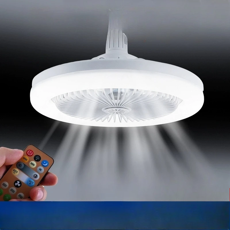 Ceiling fan light e27 screw full spectrum energy saving household chandelier living room bedroom bathroom kitchen