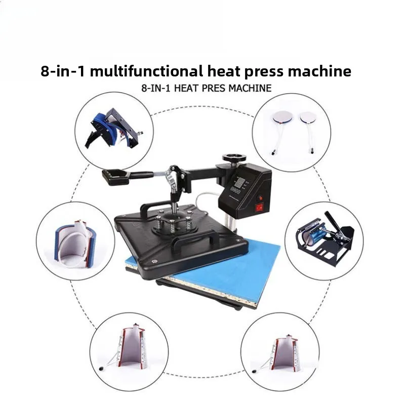 

29x38cm 8-in-1 Multi-Functional Heat Press Machine Electric T-Shirt Heat Transfer Tool with Drawer Design & Temperature Control
