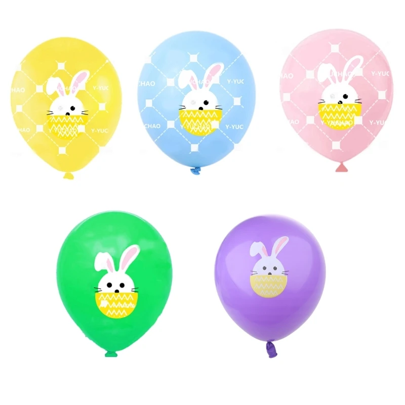 10 Pcs 12inch Easter Rabbit Latex Balloons Happy Spring Cartoon Bunny Balloon