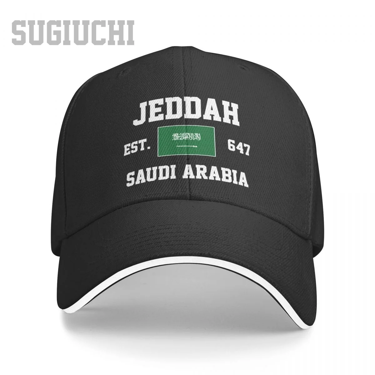 

Baseball Cap Saudi Arabia EST.647 Jeddah Men Women Unisex Hip Hop Sandwich Caps Snapback Golf Hat Fishing