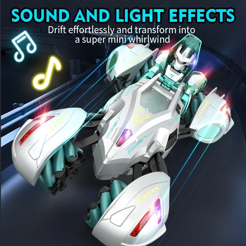 RCスタントカー デュアルリモコン 13CH 変形ロボットカー 四輪駆動 レーシングカー ジェスチャーセンシング キッズトイ 男の子向けギフト