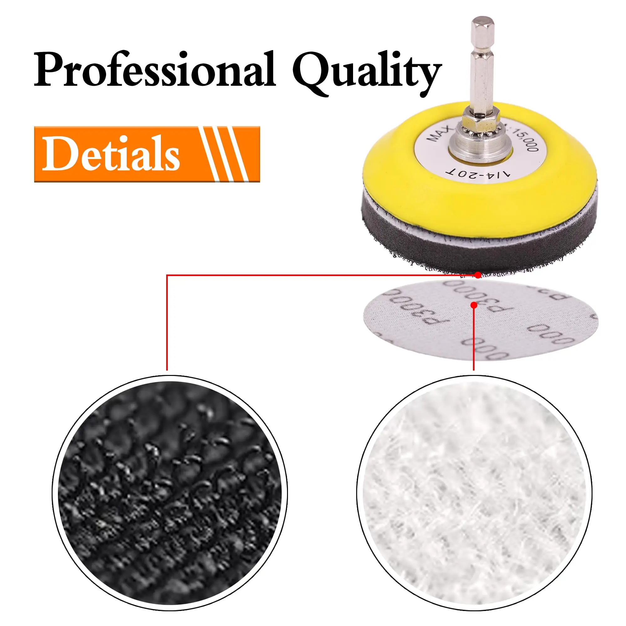 104 Pcs 3 inch Hook and Loop Sanding Paper Kit Assorted 80-2000# with 1/4" Shank Drill Sander Attachment for Die Grinder Rotary